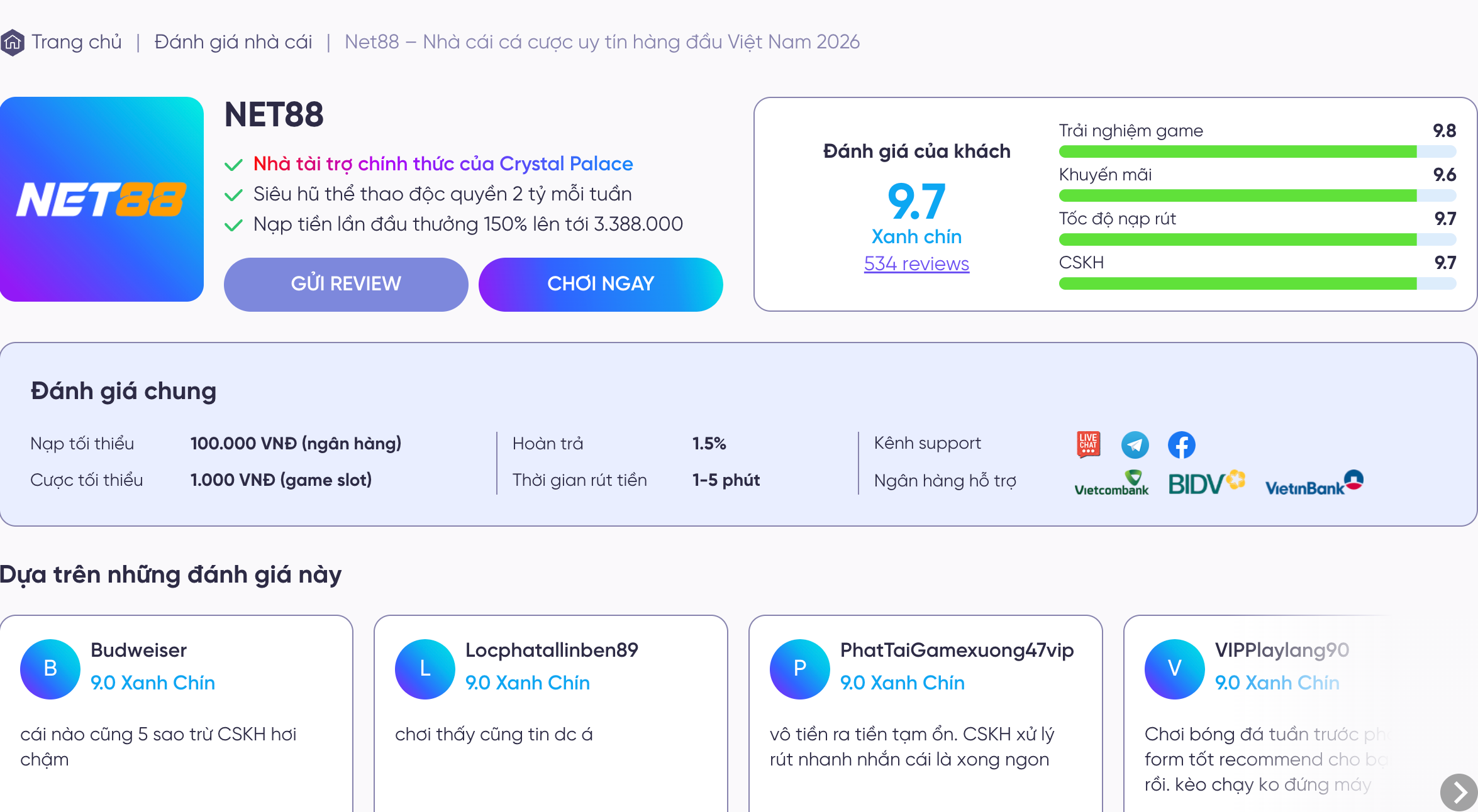 GMNC đánh giá chi tiết net88